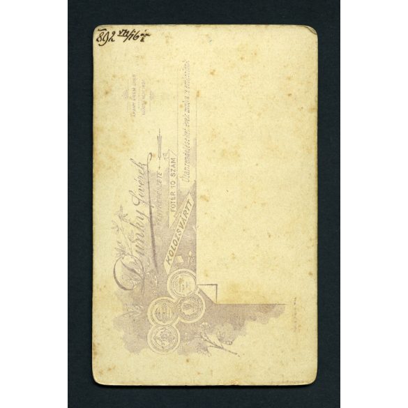 Dunky fivérek műterem, Kolozsvár, Erdély, elegáns hölgy portréja, 1889, 1890-es évek, Eredeti CDV, vizitkártya fotó.  