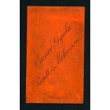 Exner Gyula műterme, Pécs, elegáns férfi bajusszal, szakállal, csokornyakkendő, 1870-es évek, Eredeti CDV, vizitkártya fotó ritka színes kartonon.   