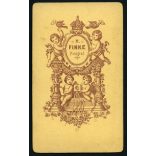 H. Finke műterem, fiatal férfi különös frizurával, 1880-as évek, Eredeti CDV, vizitkártya fotó gyönyörű hátlappal. 