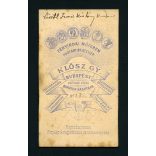 Klösz műterem, Budapest, 'Lisztl Irma kislány korában', portré, 1870-es évek, Eredeti CDV, vizitkártya fotó.  