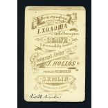 Hollós műterem, Zimony, Vajdaság, Lisztl Aranka a szénakazal tetején, kislány különös portréja, 1890-es évek, Eredeti CDV, vizitkártya fotó.  