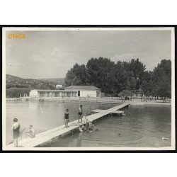   Balatonalmádi, strand, fürdőruha, Balaton, fürdő, 1930-as évek, Eredeti fotó, papírkép.  