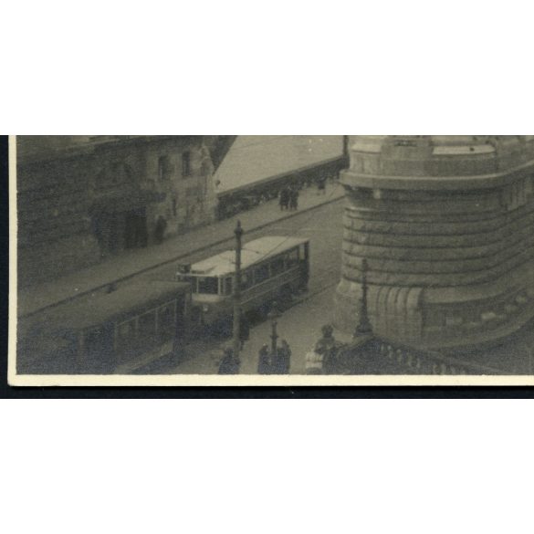 Nagyobb méret, Erzsébet híd, Budapest, Duna, villamos, autóbusz, busz, jármű, közlekedés, 1930-as évek, Eredeti fotó, papírkép, dekorációnak is alkalmas.   