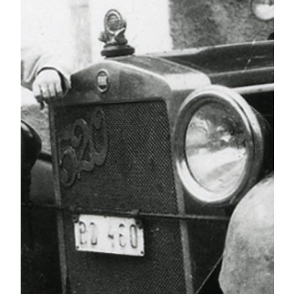 Fiat 520 Torpedo, elegáns hölgy gépkocsival, budapesti rendszám, jármű, közlekedés, 1930-as évek, Eredeti fotó, papírkép. 