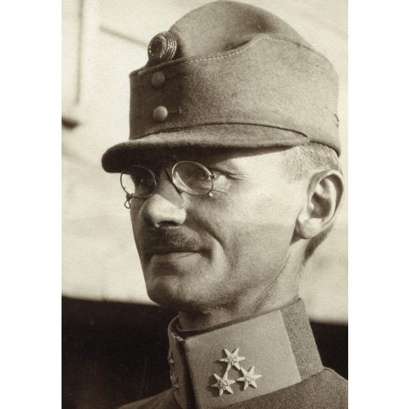Magyar katona cvikkerrel, egyenruha, 1. világháború, 1910-es évek, Eredeti fotó, papírkép.   