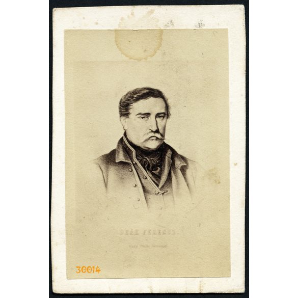 Deák Ferenc portréja, 1860-as évek, Eredeti CDV, vizitkártya, litográfia alapján készült fénynyomat.  