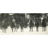 Magyar katonatisztek lóháton, egyenruha, 1. világháború, Rafalowka, keleti front, 1916, 1910-es évek, Eredeti fotó, papírkép.  