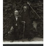 Magyar Munkások Nyugdíj Egylete, szakállas férfiak bottal, Debrecen, 1910-es évek, Eredeti fotó, papírkép.  