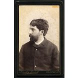 Dunky műterem, Kolozsvár, Erdély, szakállas férfi portréja, 1880-as évek, Eredeti CDV, vizitkártya fotó, gyönyörű hátlappal. 