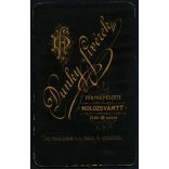 Dunky fivérek műterem, Kolozsvár, Erdély, elegáns férfi bajusszal, 1890-es évek, Eredeti CDV, vizitkártya fotó gyönyörű hátlappal. 