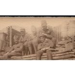 Magyar katonák lövészárokban, egyenruha, 1. világháború, 1910-es évek, Eredeti fotó, papírkép.  