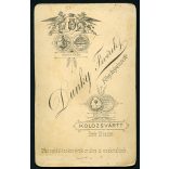 Dunky Fivérek műterme, Kolozsvár, Erdély, elegáns hölgy portréja, 1880-as évek, Eredeti CDV, vizitkártya fotó.