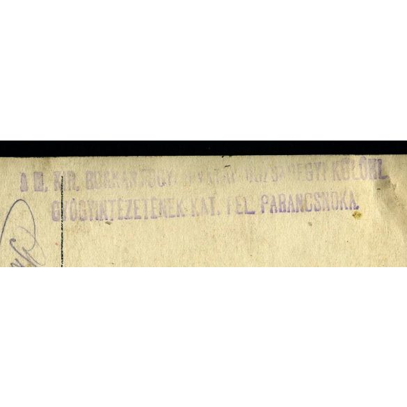 Magyar katonák irodai szolgálatban, egyenruha, 1. világháború, 1918, 1910-es évek, Eredeti fotó, papírkép, parancsnokság bélyegzőjével ellátott fotó-képeslap.  