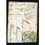 Ismeretlen műterem, Arad, Erdély, elegáns férfi cigarettával, bajusz, bot, kalap, 1906., 1900-as évek. Eredeti fotó, körbevágott papírkép Debrecenbe címezve. 