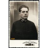 Neumann műterem, Nagykanizsa, fiatal férfi vasutas, MÁV egyenruhában, közlekedés, 1936,  1930-as évek, Eredeti fotó, papírkép. 