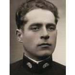 Neumann műterem, Nagykanizsa, fiatal férfi vasutas, MÁV egyenruhában, közlekedés, 1936,  1930-as évek, Eredeti fotó, papírkép. 