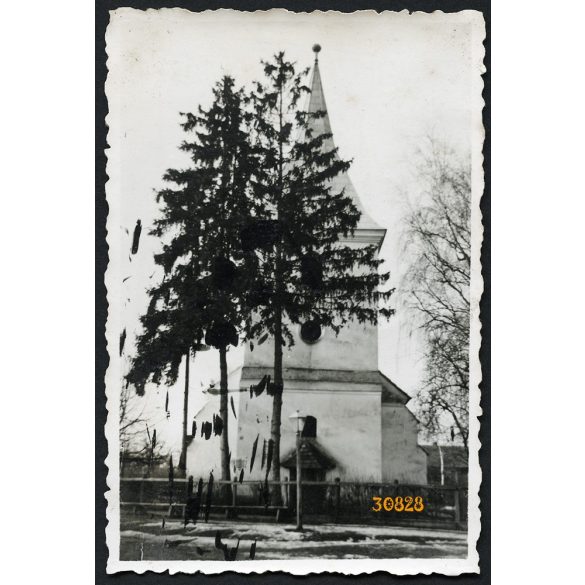 Magyarnemegye, Erdély, református templom, helytörténet, falu, 2. világháború, 1940-es évek, Eredeti fotó, papírkép.   