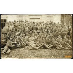   Magyar katonák géppuskával, érdemrendekkel, csoportkép, fegyver, 1. világháború, 1910-es évek, Eredeti fotó, papírkép.  
