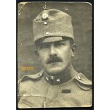 Magyar katona, Lindner Gyula portréja, egyenruha,  1. világháború, 1910-es évek, Eredeti fotó, papírkép.   
