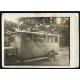 BHÉV autóbusz Szentendre felirattal, Mávag-Mercedes busz a Nay és Róna cég felépítményével,  jármű, közlekedés, 1930-as évek, Eredeti fotó, papírkép.   