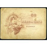 Mérei ésTársa műterem, Budapest, házaspár portréja, gyönyörű ritka hátlap, bajusz, ernyő, divat, 1900-as évek, Eredeti kabinetfotó, alsó sarka sérült.