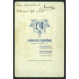 Joánovics Testvérek műterme, Kolozsvár, Erdély, elegáns hölgy, 'Mariska' portréja, helytörténet, 1906, 1900-as évek, Eredeti, szignózott, hátulján feliratozott kabinetfotó. 