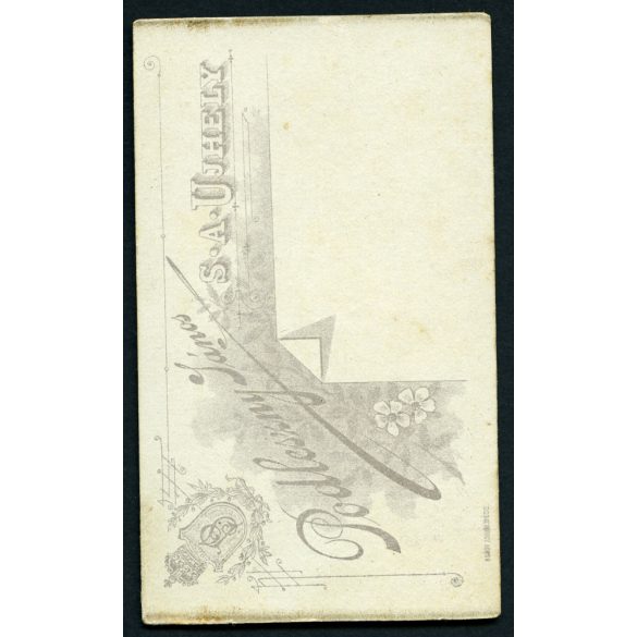 Podleszny műterem, Sátoraljaújhely, katona egyenruhában, érdemrenddel, bajusz, 1890-es évek, Eredeti CDV, vizitkártya fotó.  