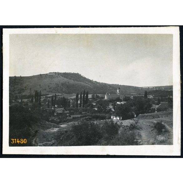 Kács a Remete-hegy felől, falu, Borsod megye, helytörténet, 1930-as évek, Eredeti fotó, papírkép.   