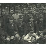 69-es gyalogezred 13. század, Piliscsabáról Pécelre címezve, magyar katonák egyenruhában, érdemrend, bajusz, 1913, 1910-es évek, Eredeti fotó, papírkép. 