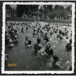 Hullámfürdő, Palatinus, Margitsziget, Budapest, fürdőruha, strand, helytörténet, 1938, 1930-as évek, Eredeti fotó, papírkép.  