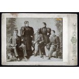 Kemény műterem, Kassa, Felvidék, elegáns hölgyek és urak, csoportkép, ünnep, 1896 augusztus 20, 1890-es évek. Eredeti kabinetfotó.  