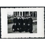 BSZKRT dolgozók egyenruhában, villamos, jármű, közlekedés, Budapest, helytörténet, 1930-as évek, Eredeti fotó, papírkép. 