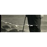 Jelussich műterem, Abbázia, Baráth Kálmán portréja, bajusz, sétapálca, 1904, 1900-as évek, Eredeti képeslap fotó Budapestre címezve, papírkép alsó harmadán szakadás.