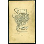 Sellei műterem, Újpest (Budapest), polgári esküvő, menyasszony, vőlegény, cilinder, bajusz, 1900-as évek, Eredeti nagyméretű (!) kabinetfotó.  