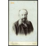 Fürst Viktor műterme, Ruma, Árpatarló, Szerémség, Vajdaság, szakállas úr portréja, 1890-es évek, Eredeti kabinetfotó.   