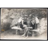 Strandoló család, Csillaghegy-Árpádfürdő, Budapest, fürdőruha, fürdőélet, helytörténet, 1923. június 3., 1920-as évek, Eredeti fotó, papírkép.   