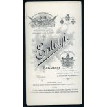 Erdélyi Mór műterme, lány gyönyörű ruhában, napernyővel, különös kalapban, portré, 1890-es évek, Eredeti nagyméretű (!) kabinetfotó.   