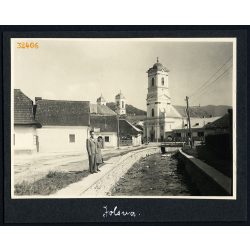   Utcakép, Jolsva, Felvidék, magyar felirat, helytörténet, 1940, 1940-es évek, Eredeti fotó, kartonra ragasztott papírkép.   