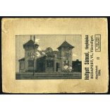 Helfgott műterem, Budapest, Városliget, 1910-es évek,két férfi portréja, katona, egyenruha, kalap, sétapálca, 1. világháború, Eredeti CDV, vizitkártya fotó gyönyörű hátlappal, rajta a Mester műterméne