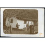 Ismeretlen magyar falu, magyar katona egyenruhában, bajusszal, 1. világháború, 1910-es évek, Eredeti fotó, papírkép.  