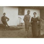 Ismeretlen magyar falu, magyar katona egyenruhában, bajusszal, 1. világháború, 1910-es évek, Eredeti fotó, papírkép.  