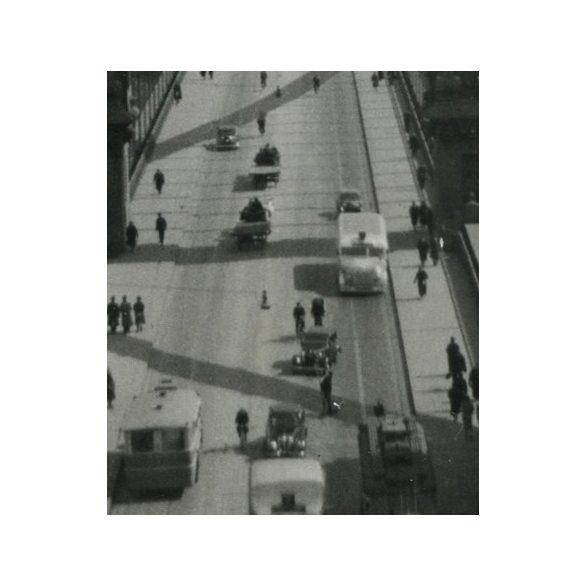 A régi Erzsébet híd, Budapest, város, Duna, villamos, autóbusz, lovaskocsi, jármű, közlekedés, helytörténet, 1930-as évek, Eredeti fotó, papírkép.