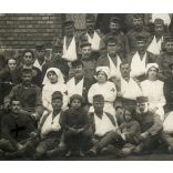 Katonakórház, Losoncapátfalva, Felvidék, a San folyó körüli harcokban megsebesült magyar és német katonák ápolónőkkel, Kelemen József katona, egyenruha, 1. világháború, helytörténet, 1914. október, 19