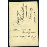 Magyar matróz egyenruhában, 1. világháború, bajusz, Jászberénybe címezve, Jász-Nagykun-Szolnok megye, helytörténet, 1910-es évek, Eredeti képeslap fotó, papírkép.