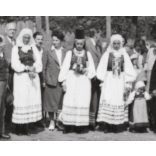 Kárpátalja, ruszin nők és férfiak népviseletben, falu, helytörténet, 1941, 1940-es évek, Eredeti fotó, papírkép. 