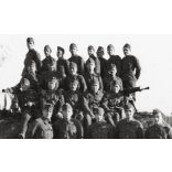 Magyar katonák golyószóróval, fegyver, egyenruha, csoportkép, 2. világháború, 1940-es évek, Eredeti fotó, papírkép.  