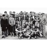 A Vízművek csapata, Újpest, Budapest, 'U.T.S.E.-Vízművek 4 : 0', Vízművek pálya, labdarúgás, sport, foci, helytörténet, 1939. szeptember 24., 1940-es évek, Eredeti fotó, hátoldalon feliratozott papírk