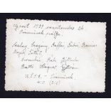 A Vízművek csapata, Újpest, Budapest, 'U.T.S.E.-Vízművek 4 : 0', Vízművek pálya, labdarúgás, sport, foci, helytörténet, 1939. szeptember 24., 1940-es évek, Eredeti fotó, hátoldalon feliratozott papírk