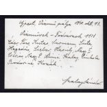 A Vízművek csapata, Újpest, Budapest, 'Vízművek-Fodrászok 11-1', labdarúgás, sport, foci, helytörténet, 1940. október 13, 1940-es évek, Eredeti fotó, hátoldalon Szalay Sándor által feliratozott papírk