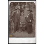 Brenndörfer család, Mátyásföld (Budapest), Emma utca 8., táska, bot, esernyő, kalap, helytörténet, 1913. augusztus, 1910-es évek, Eredeti fotó, papírkép. 